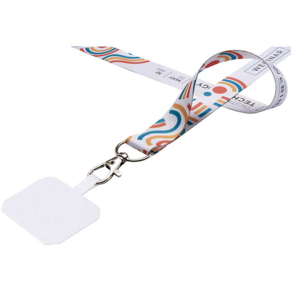 Addie RPET Sublimation Lanyard mit Telefonhalterung und Sicherheitsverschluss