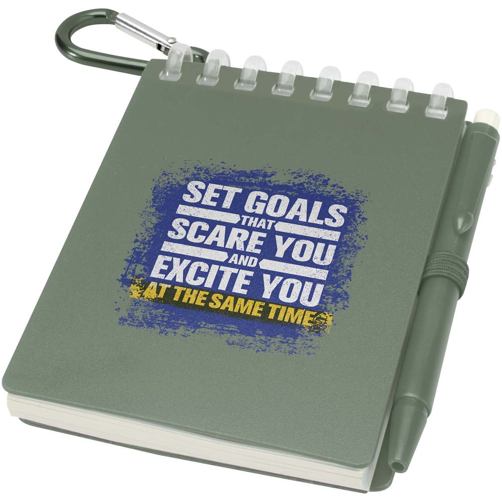 Lig Mini Recyceltes Outdoor-Softcover Notizbuch und Kugelschreiber Set (schwarze Mine)