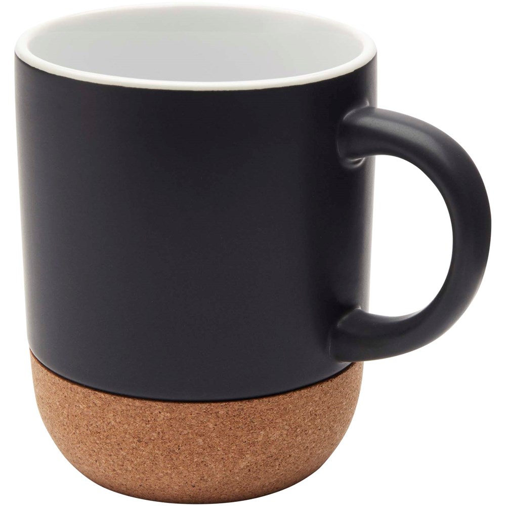 Billie 300 ml Keramiktasse mit Korkdetails  - schwarz