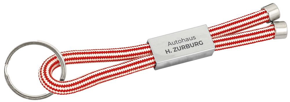 Metallschlüsselanhänger TWIN - rot