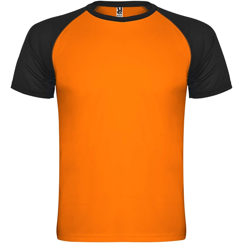 Indianapolis Sport T-Shirt für Kinder - fluororange, schwarz