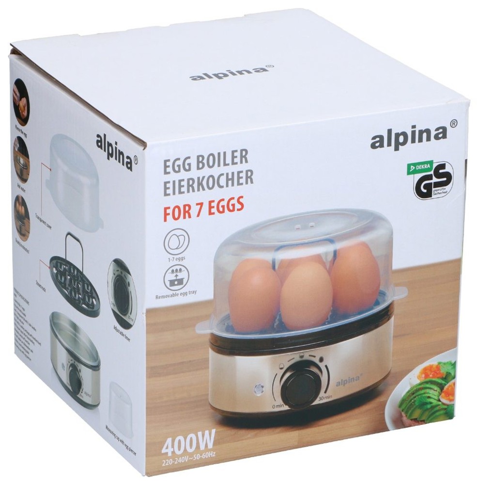 ALPINA Egg Cooker 400W- Silber