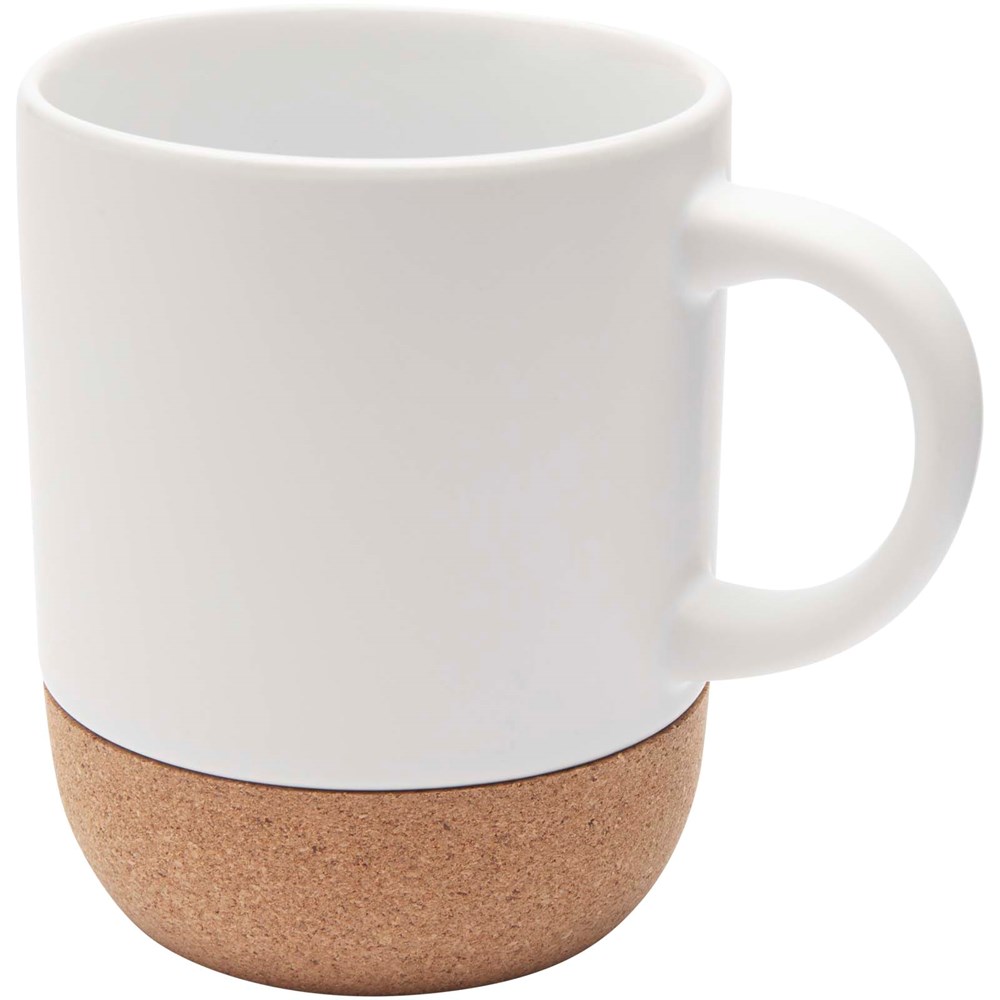 Billie 300 ml Keramiktasse mit Korkdetails  - weiss