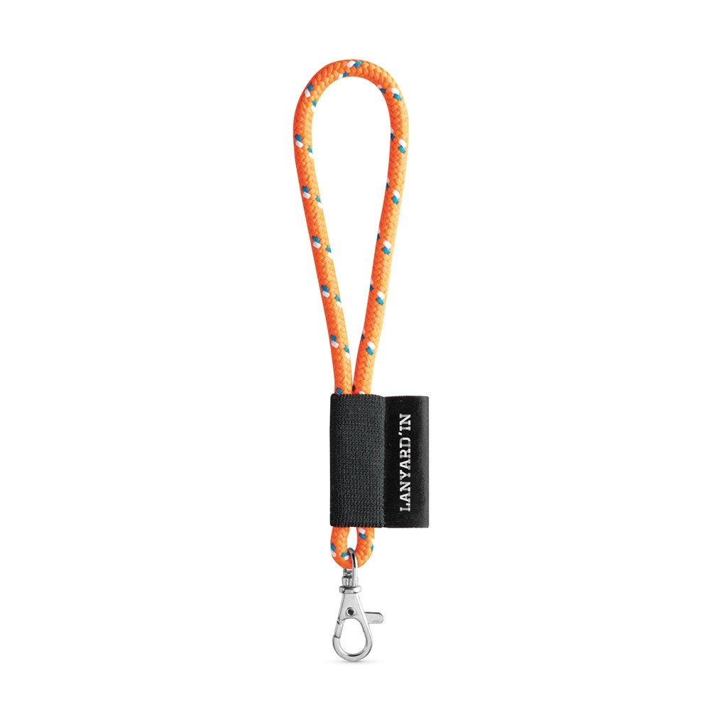 75092. SET Lanyard NAUTIC Short (Ø 7 mm) Set mit 9 mm Schnappkarabiner - Orange Hexachrome