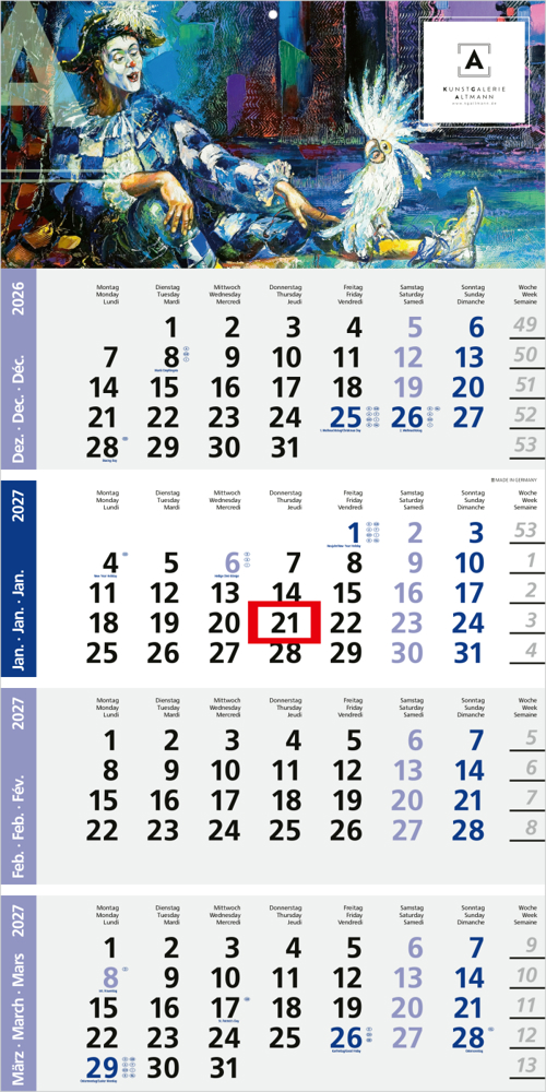 4-Monatskalender Einblatt Logic 4 Post A EXPRESS