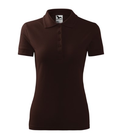 Polohemd Damen Pique Polo kaffeebraun