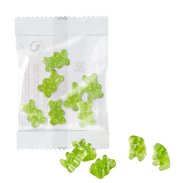 1-farbige Premium-Bärchen 10 g im kompostierbaren Tütchen, Passionsfrucht