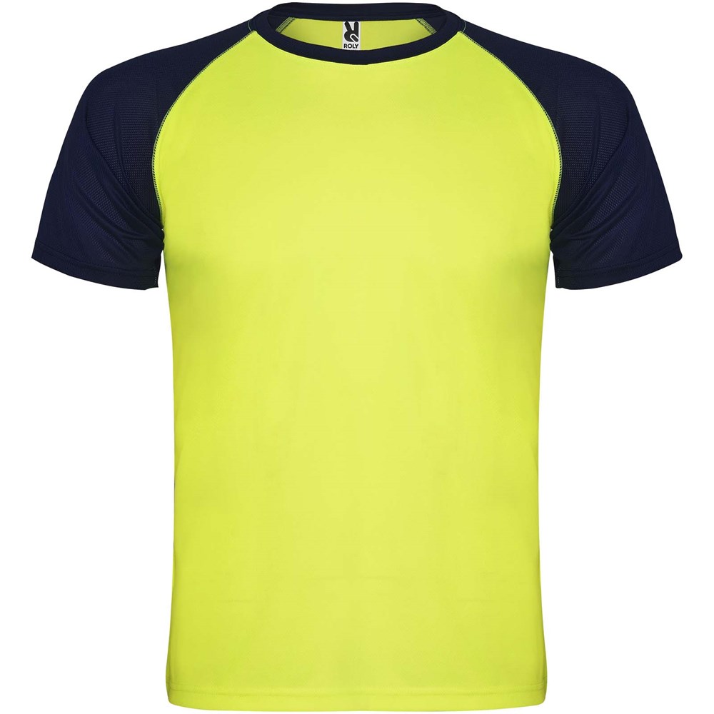 Indianapolis Sport T-Shirt für Kinder - fluorgelb, marineblau