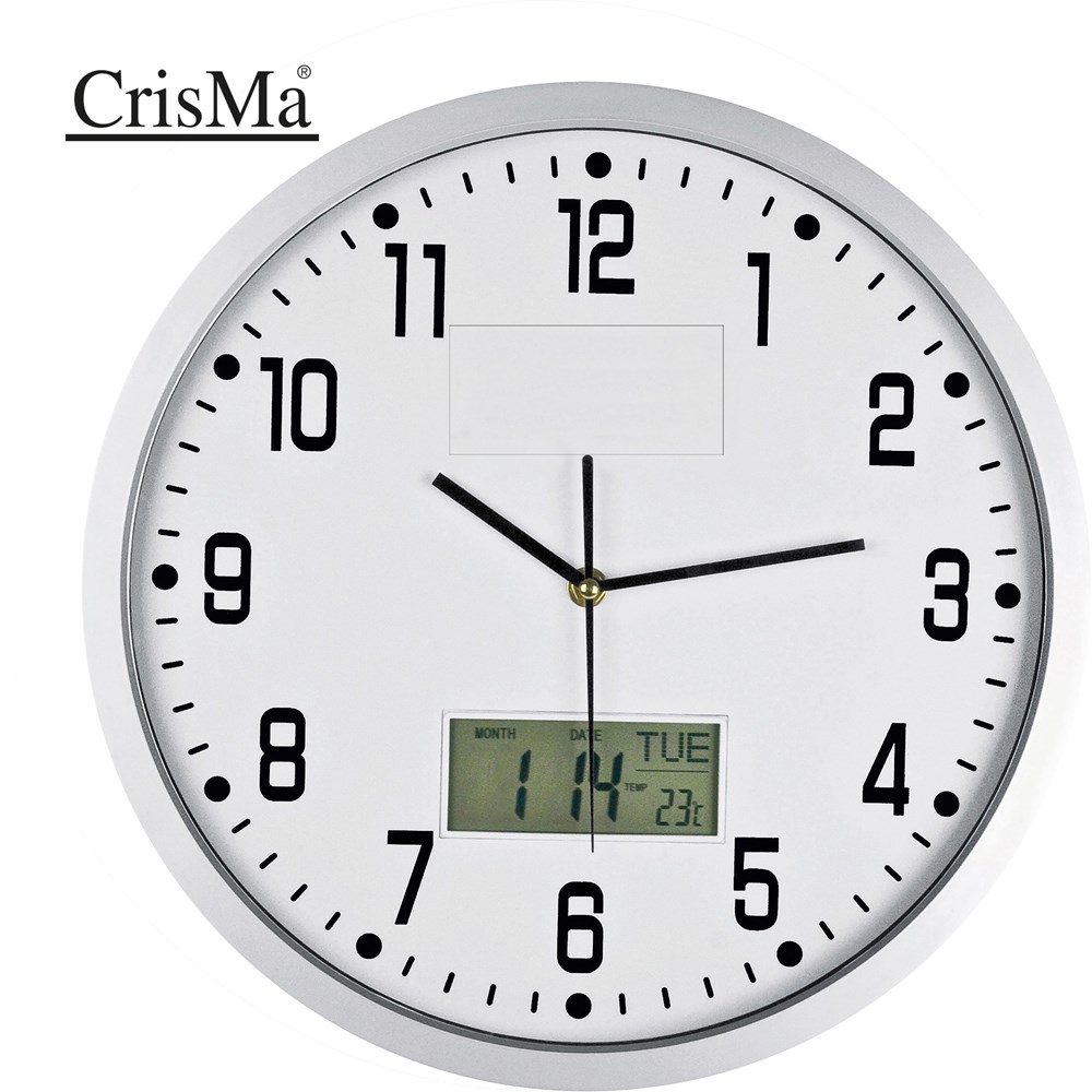 Analoge Wanduhr mit Digitalanzeige FRED