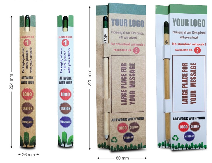 Nachhaltiger Plant-a-Tree Bleistift mit Samenkapsel – Inklusive bedruckter Hülle