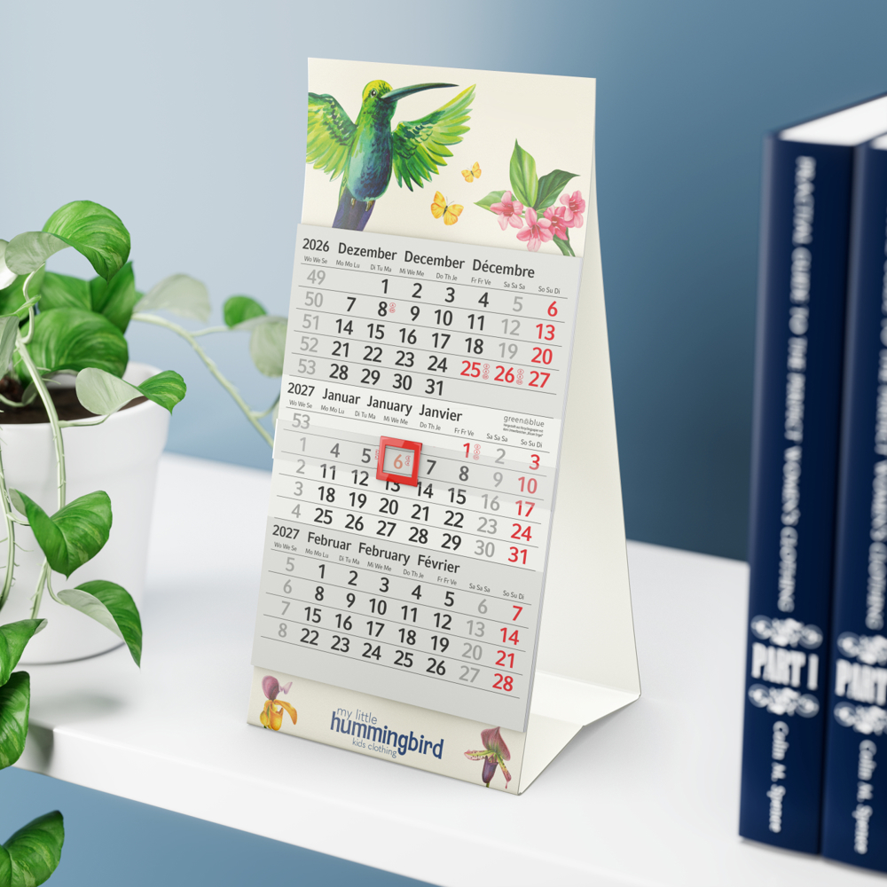 Tischkalender Mini 3 Recycling-Kalendariumspapier
