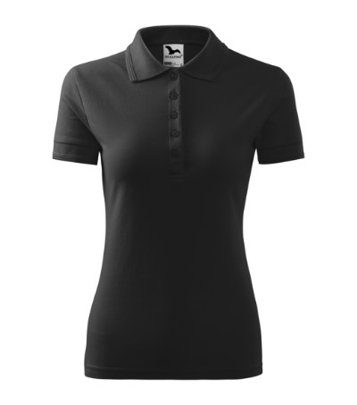 Polohemd Damen Pique Polo anthrazit meliert