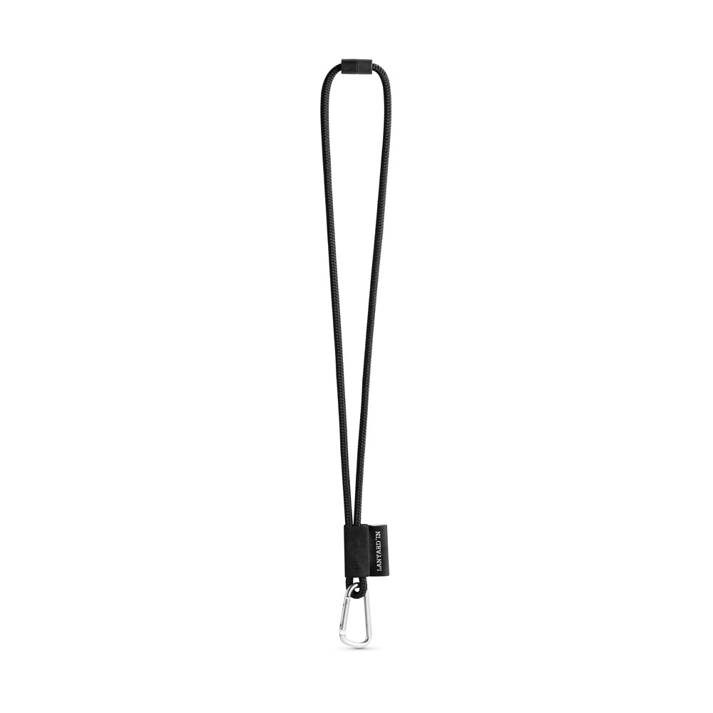 75091. SET Lanyard NAUTIC Long (Ø 7 mm) mit 55 mm D-förmigem Karabiner und Ø 7 mm Sicherheitsverschluss - 300 - Schwarz